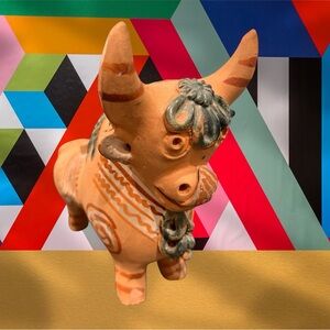 Vintage Authentic Peruvian Pottery Bull Torito de Pucara Terracotta Sculpture